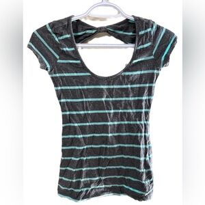 Garage Gray Fitted Cut Out T-Shirt